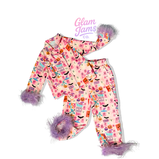 Mommy & Me Luxe Halloween Pajama Set - Spooky Cute Child