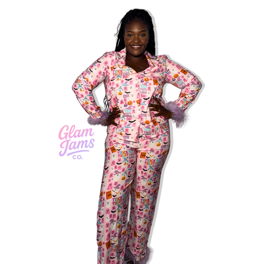 Mommy & Me Luxe Halloween Pajama Set - Spooky Cute Adult