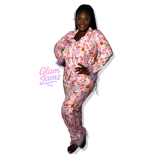 Mommy & Me Luxe Halloween Pajama Set - Spooky Cute Adult